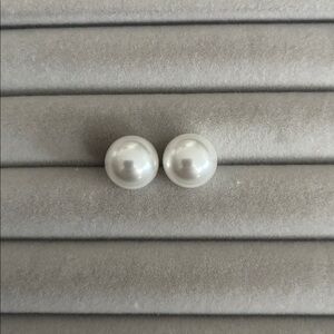 10mm Swarovski Pearl Stud Earrings, Sterling Silver Posts, Classic Minimal Studs